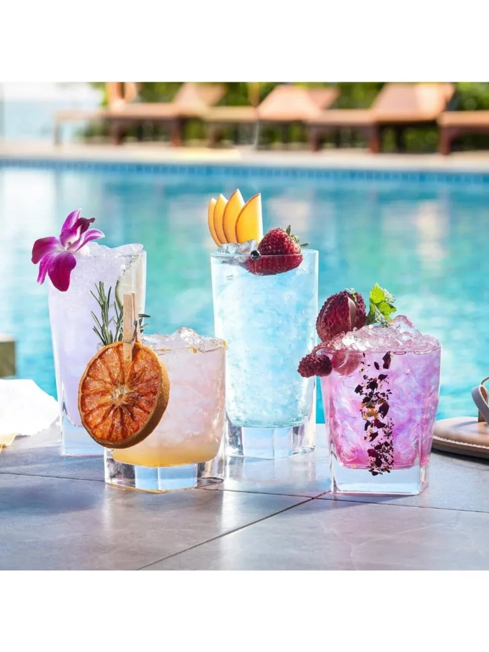 Set of 16 Square Drinking Glasses - Stylish Kitchen Drinkware for Everyday Use